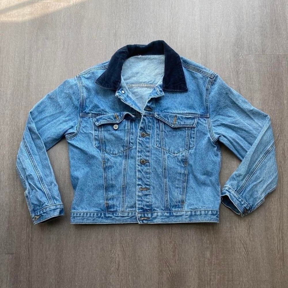 John Galt Blue Jean Jacket with Corduroy Collar Size Small Women's‎ 1093